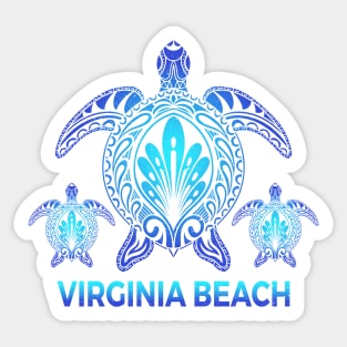 Vintage Virginia Beach VA Ocean Blue Sea Turtle Souvenirs Sticker